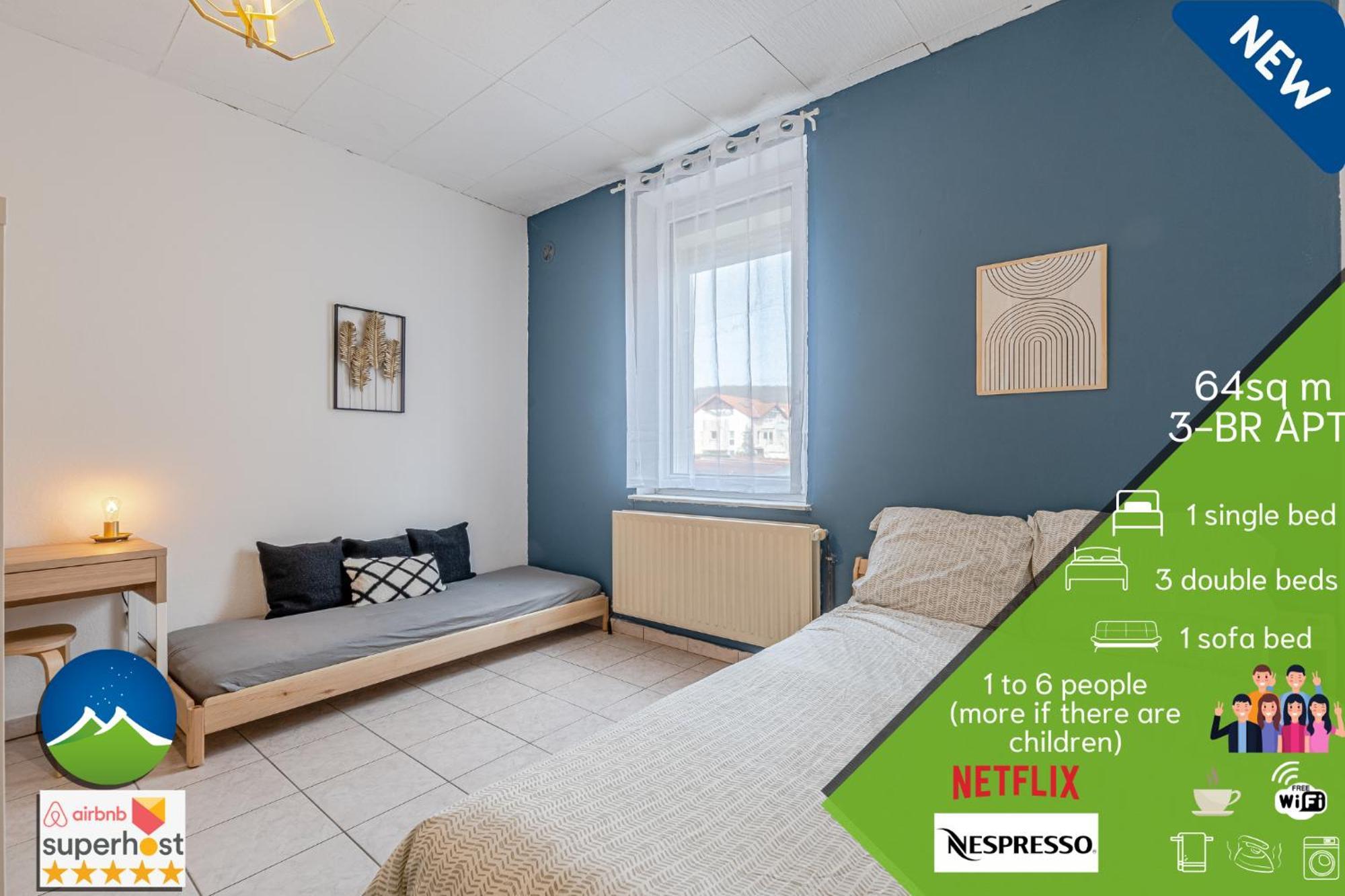 3 Appts - 3 A 7 Lits - Parfait 6 A 10 Pers - Max 26 Pers - 1 Immeuble - Convivialite, Rentabilite ------ English - 3 Apts - 3 To 7 Beds - Ideal For 6 To 10 Guests - Up To 26 - Same Building - Friendly, Flexible Hettange-Grande Экстерьер фото